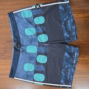 MENS HURLEY PHANTOM HYPERWEAVE BOARDSHORTS PINEAPPLES & BLUE CAMO